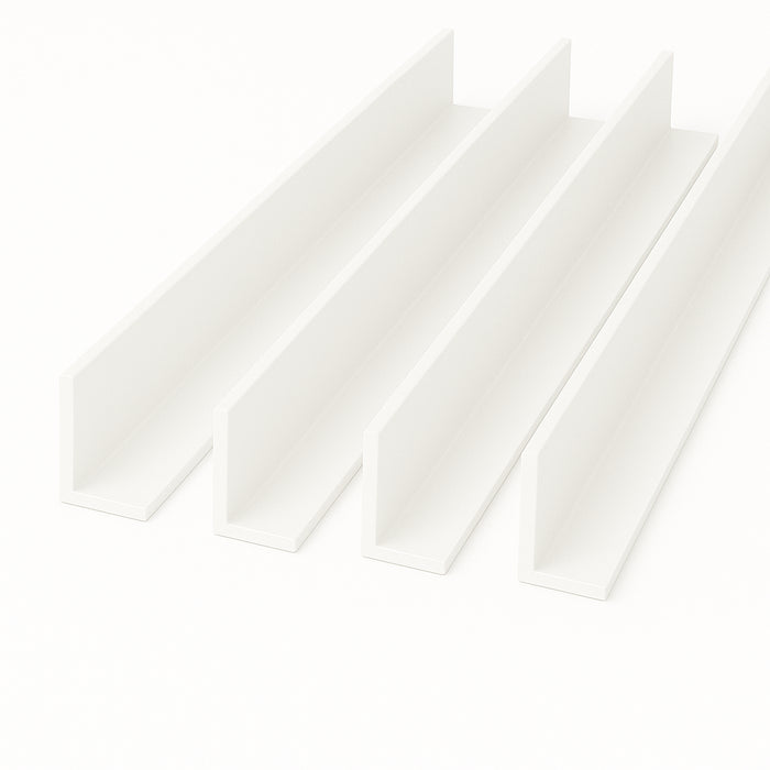 4 x White Unequal Angle 50mm x 25mm x 1 Metre