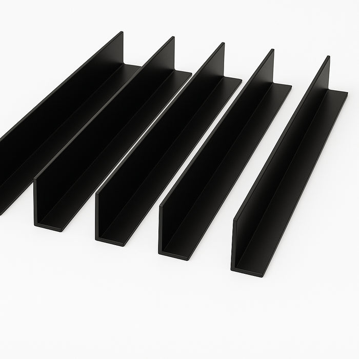 5 x Black Unequal Angle 70mm x 30mm x 1 Metre ^