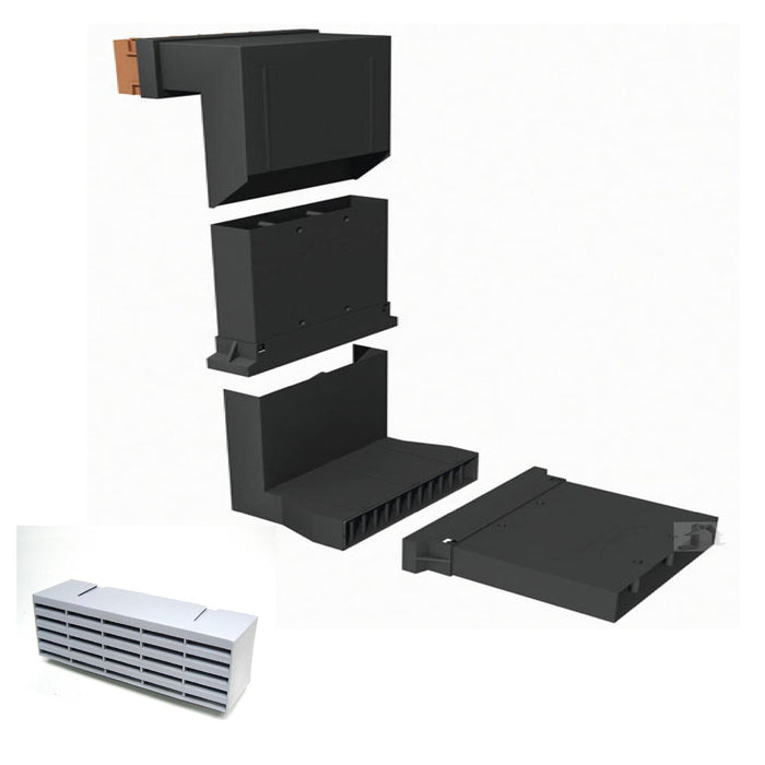 Timloc Telescopic Adjustable Vent with Extension Sleeves & Grey Air Brick (0376) ^^