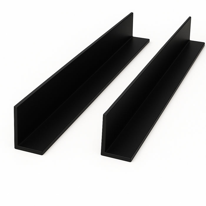 2 x Black Unequal Angle 50mm x 25mm x 1 Metre