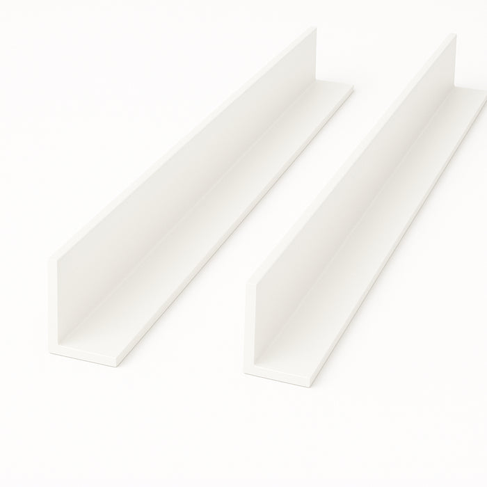 2 x White Unequal Angle 50mm x 25mm x 1 Metre