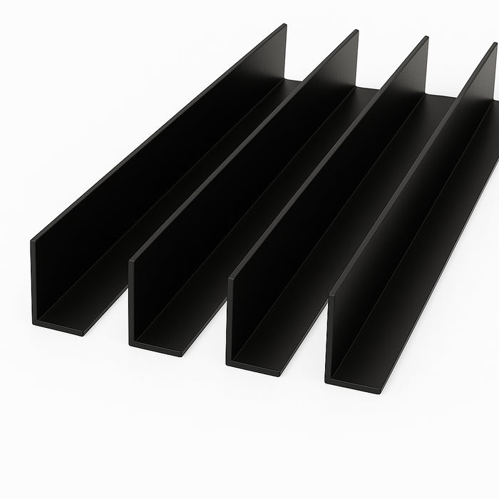 4 x Black Unequal Angle 50mm x 25mm x 1 Metre