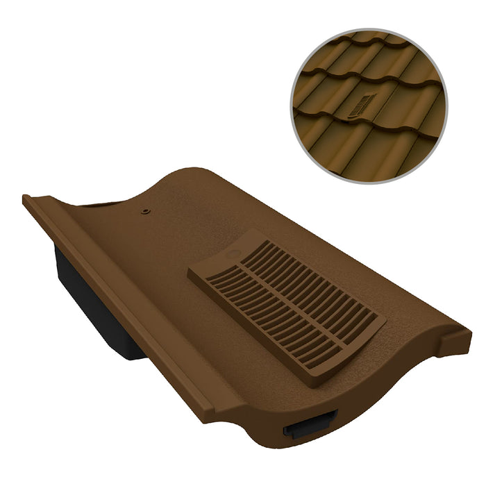 Brown Single Pantile Roof Tile Vent / Marley Redland Sandtoft