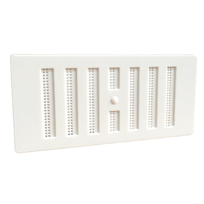 6" x 3" White Adjustable Air Vent Grille with Flyscreen Cover