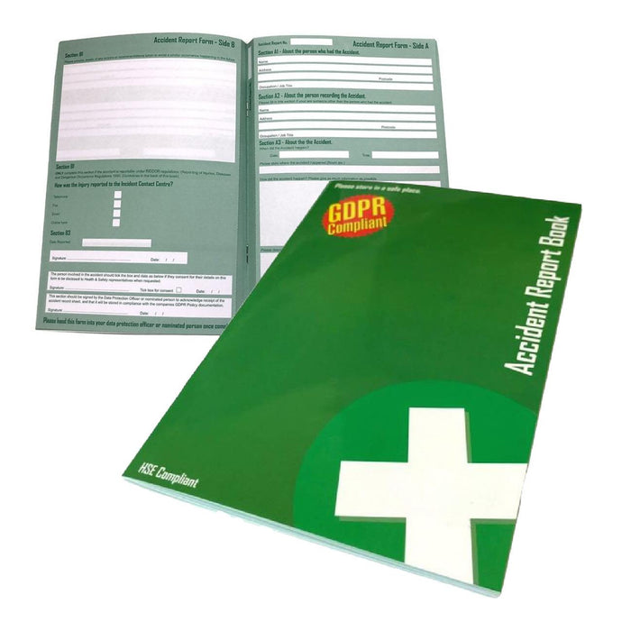 Official A5 Accident Injury Report Book Complies with GDPR & HSE Data Protection