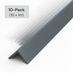 10 Pack Grey 1 Metre UPVC Plastic Rigid Angle 25 x 25mm Corner Cover Trim 90 Degree