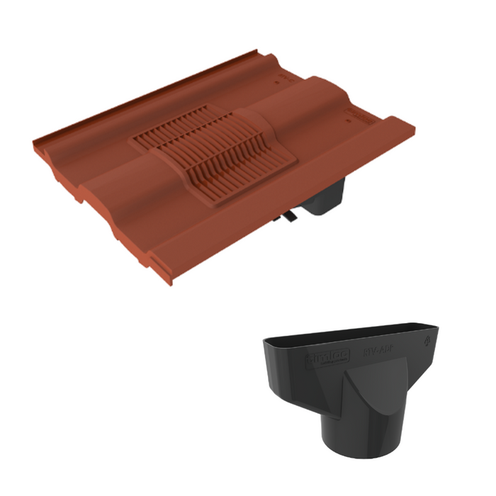 Timloc Brown Castellated Roof Tile Vent with Adapter