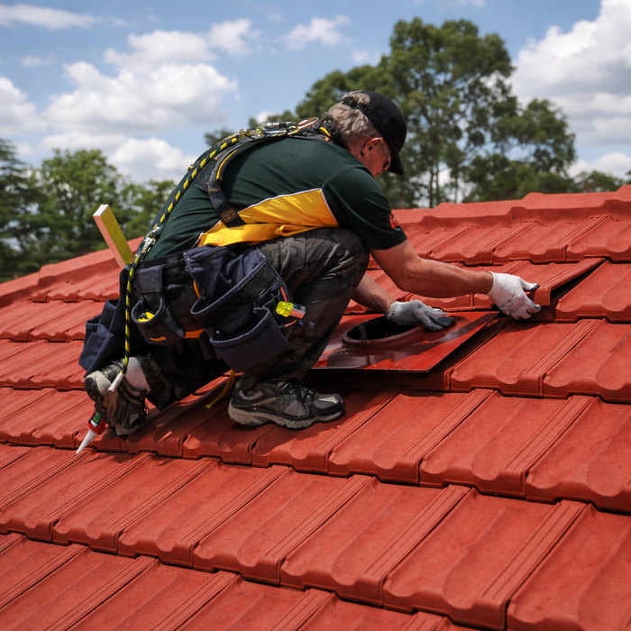 Timloc Red Flat Edge Roof Tile Vent