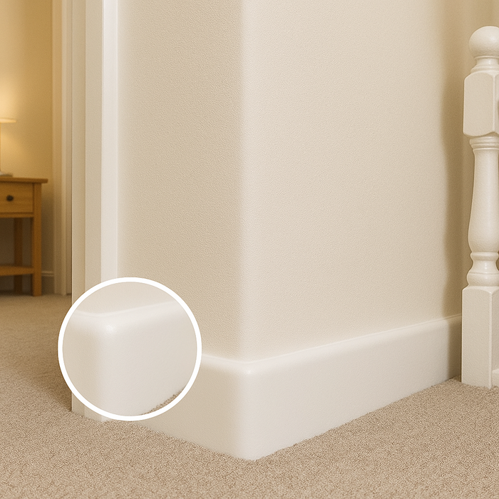 3 x White Plastic UPVC Trim 90mm x 1 Metre