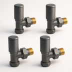 Kartell K-Rad Angled Modern Radiator Valve 15mm – Anthracite Grey – 4 Pack
