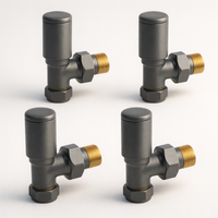 Kartell K-Rad Angled Modern Radiator Valve 15mm – Anthracite Grey – 4 Pack
