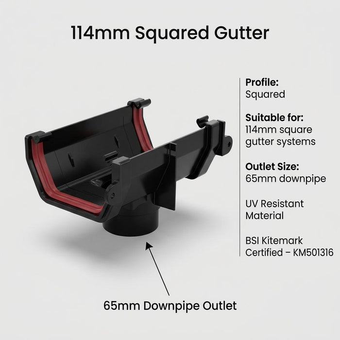 5m Squareline Gutter Running Outlet Kit
