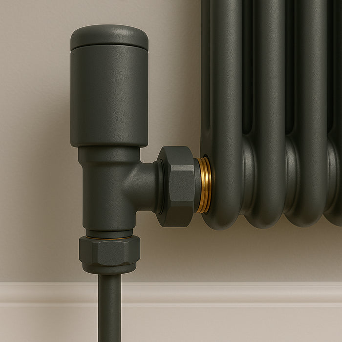 Kartell K-Rad Straight Modern Radiator Valve 15mm – Anthracite Grey – 4 Pack