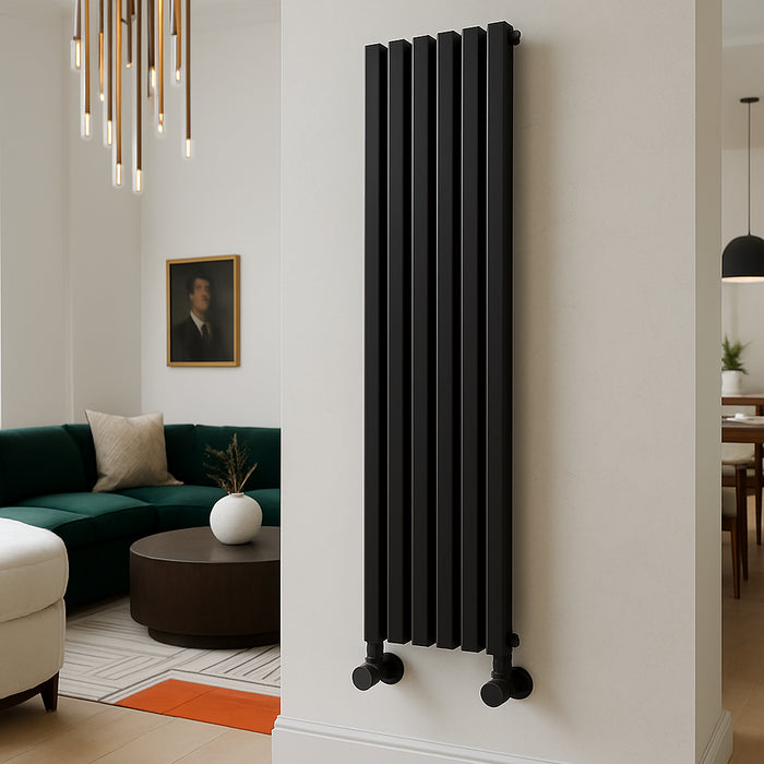 Kartell K-Rad Angled Modern Radiator Valve 15mm – Matte Black – Pair