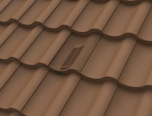Manthorpe Brown Single Pantile Tile Vent with Adaptor Kit for Concrete Tile Roofs