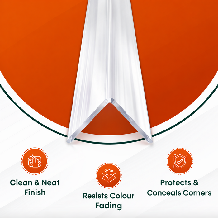 5 x 50x50mm Clear Angles x 1 metre