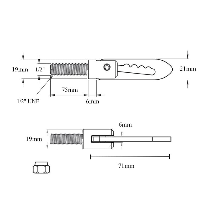 2 x Antiluce Fasteners 75mm Threaded Drop Lock Bolt On Catch for Trailers & Tailgates