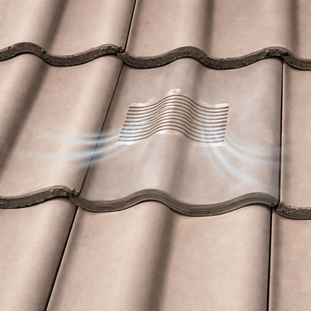 Timloc Terracotta Double Pantile Roof Tile Vent with Adapter