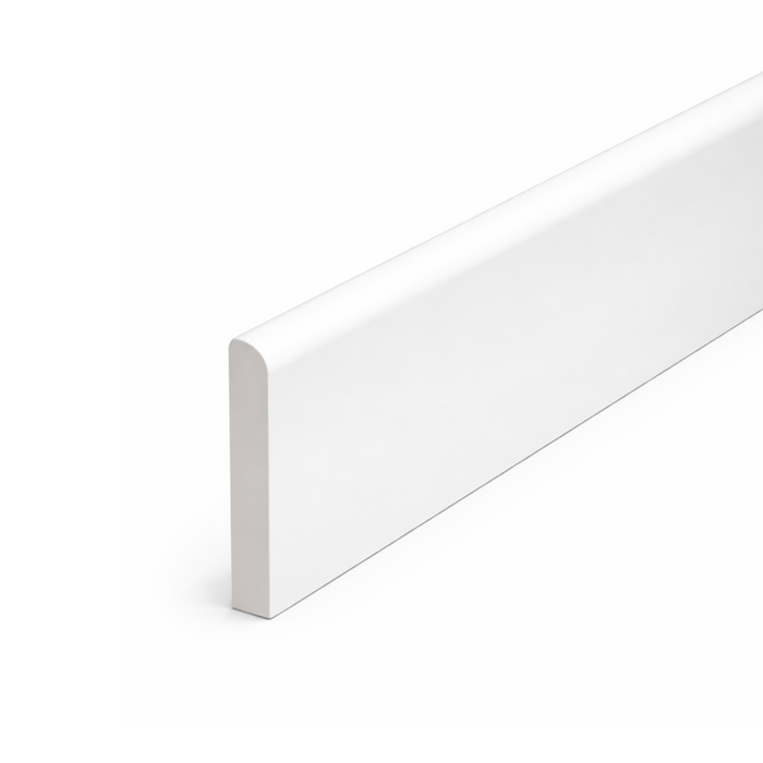 4 x White Plastic UPVC Trim 90mm x 1 Metre