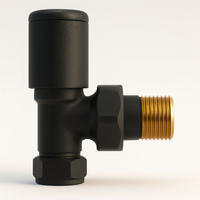 Kartell K-Rad Straight Modern Radiator Valve 15mm – Matte Black – Single