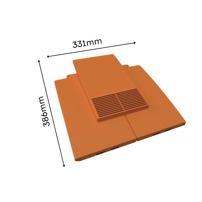 Manthorpe Terracotta Plain Tile Vent with Adaptor Kit for Clay and Concrete Roofs