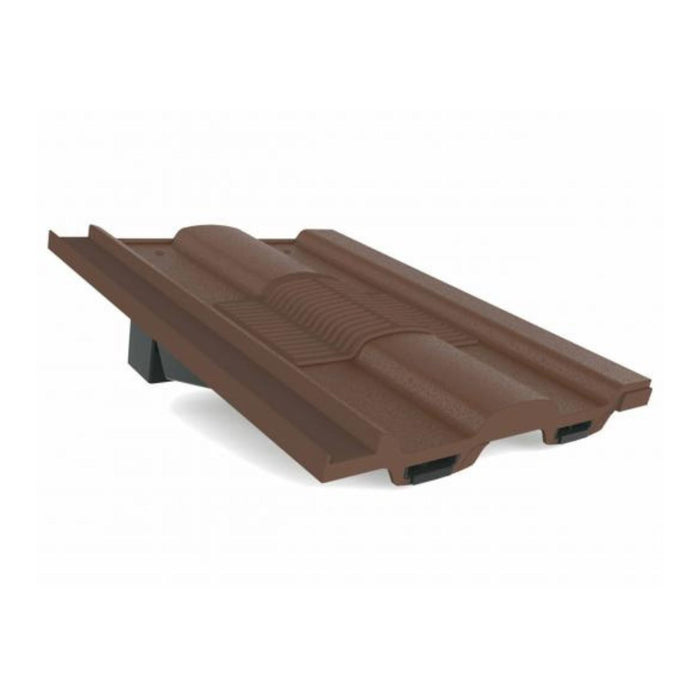 Manthorpe Brown Castellated Tile Vent with Adaptor Kit for Clay and Concrete Tile Roofs