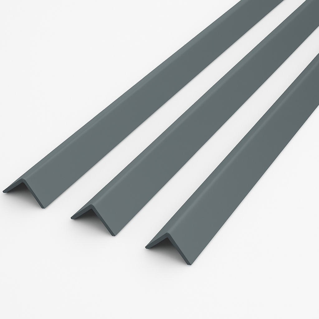1 Metre uPVC Grey Plastic Rigid Corner Cover Trims
