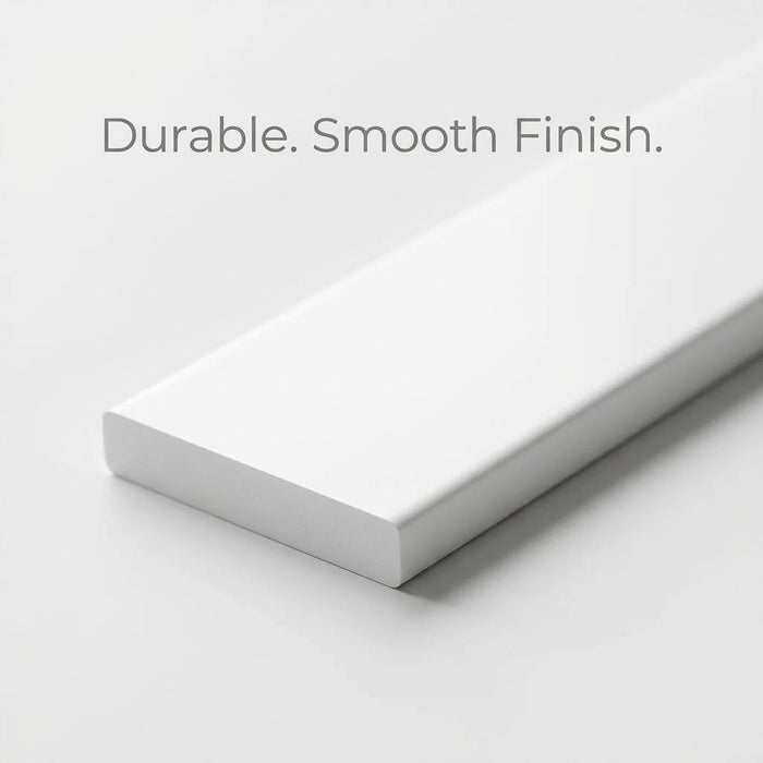 4 x 75mm White Adhesive Taped PVC Flat Bar x 1 Metre