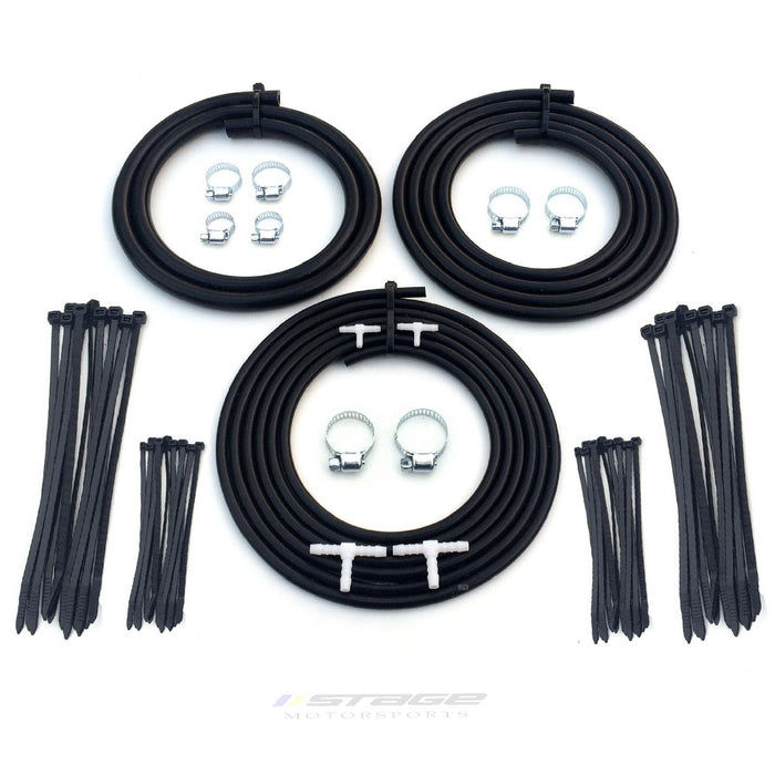 Universal Stage Motorsport Engine Bay Black Silicone Hose Dress Up Kit   (0504) ^^