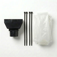 Black 15m Squared Gutter Stop End Outlet Kit 114mm