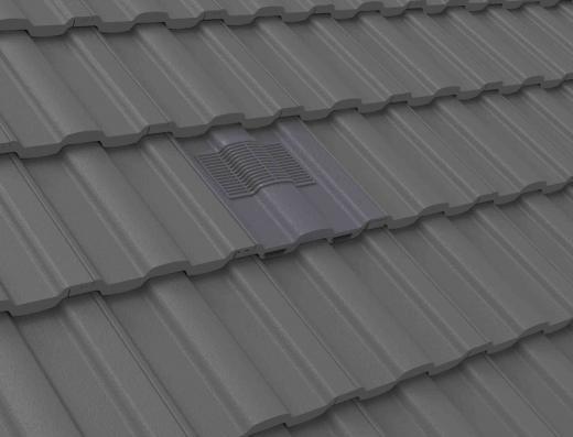 Manthorpe Grey Castellated Roof Tile Vent & Adapter / Marley Ludlow Redland Sandtoft