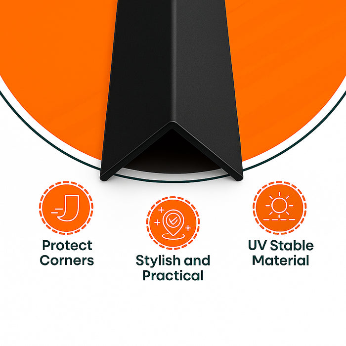 5 x Black Unequal Angle 70mm x 30mm x 1  Metre  ^