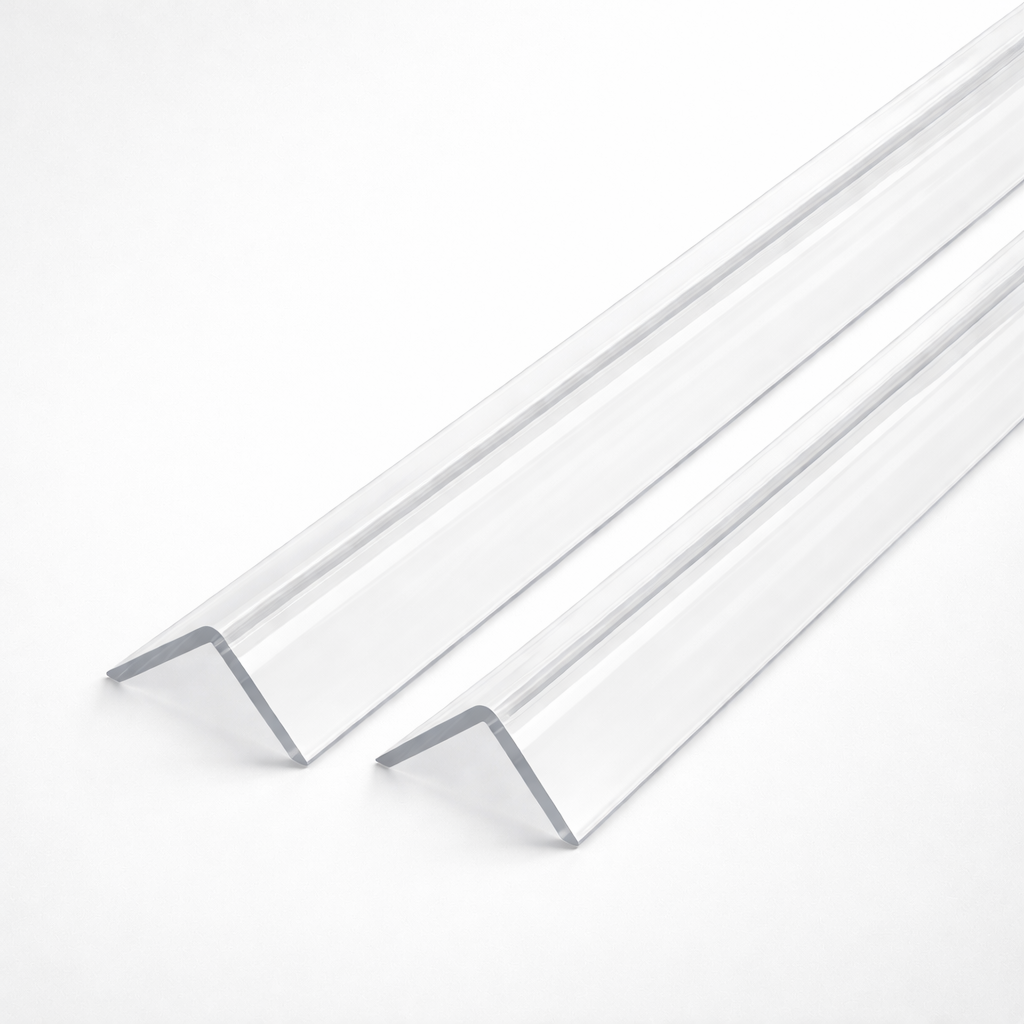 2 x 10x10mm Clear Angles x 1 meter