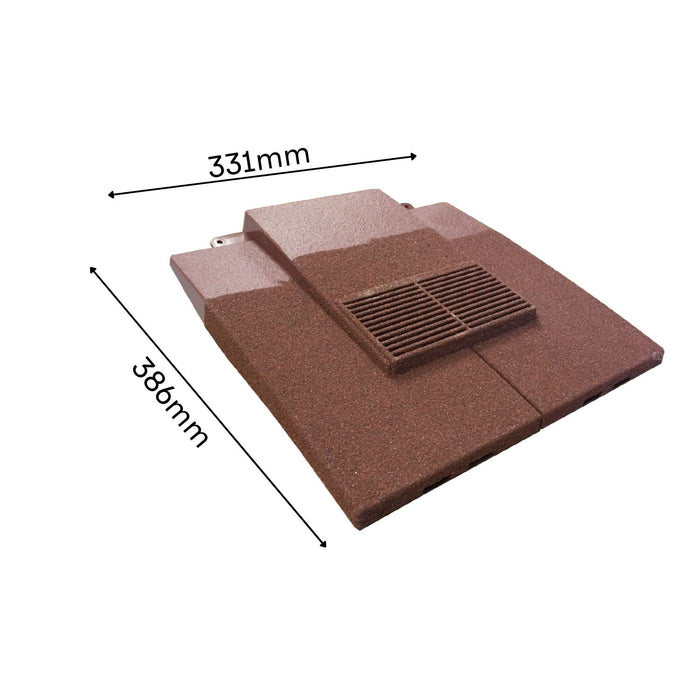 Manthorpe Granulated Old Red Plain Tile Vent with Adaptor Kit for Clay and Concrete Roofs