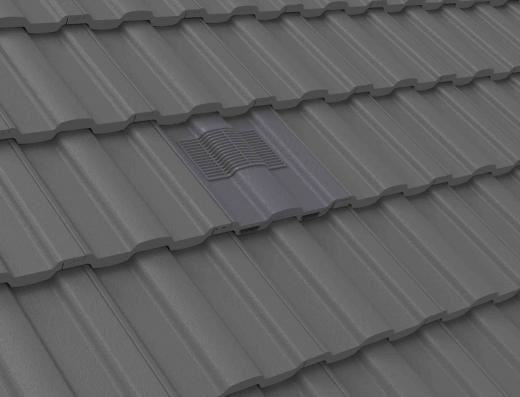 Manthorpe Slate Grey Castellated Tile Vent with Adaptor Kit for Clay and Concrete Tile Roofs