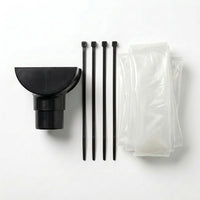 Black 15m Round Gutter Stop End Outlet Kit 112mm