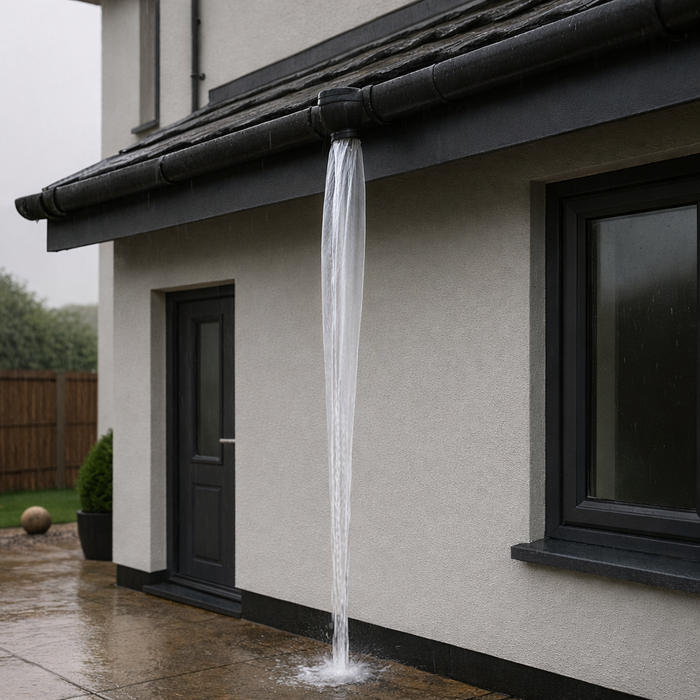 25 Metre Temporary Rainwater Downpipe 5 Inch 250 Gauge Kit