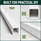 4 x 50mm White PVC Box Section 1 Metre Length