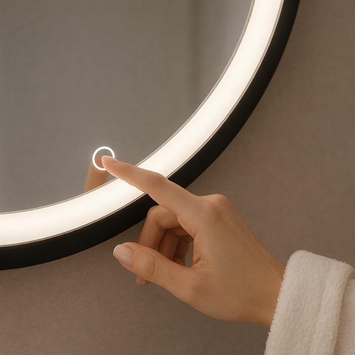 Kartell K-Vit NERO Round 600mm LED Mirror