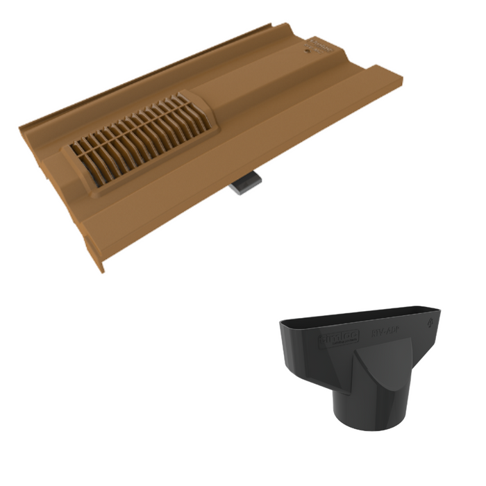 Timloc Brown Mini Castellated Roof Tile Vent with Adapter