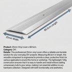 2 x Vinyl Cover 25mm x 89.5cm Protective Trim for DIY and Hardware Maintenance 120g Lightweight Surface Guard