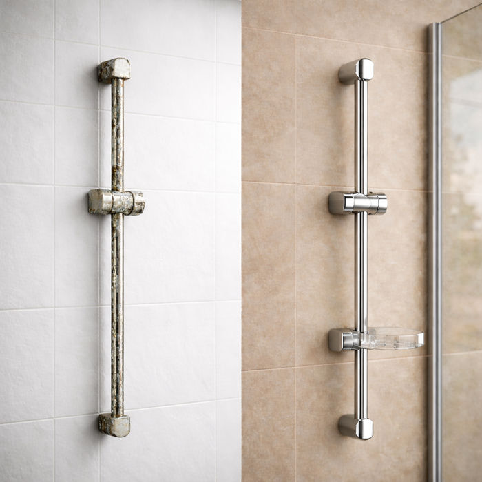 Kartell Flow Chrome Adjustable Shower Slide Riser Rail