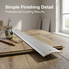 Wide Cover Strip Floor Transition, Matt Silver Finish, 38mm x 89.5cm, DIY Door Threshold Joint Protector and Edge Trim