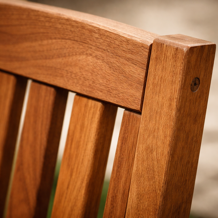 Hardwood 2 Seater Garden Bench 4ft – Wooden Outdoor Patio & Terrace Seating with Solid Timber Slats