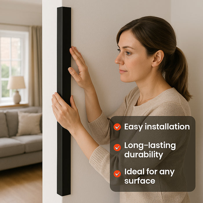 3 x Black Unequal Angle 70mm x 30mm x 1  Metre
