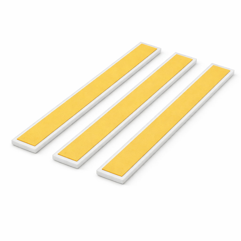 3 x 38mm White Adhesive Taped PVC Flat Bar x 1 Metre