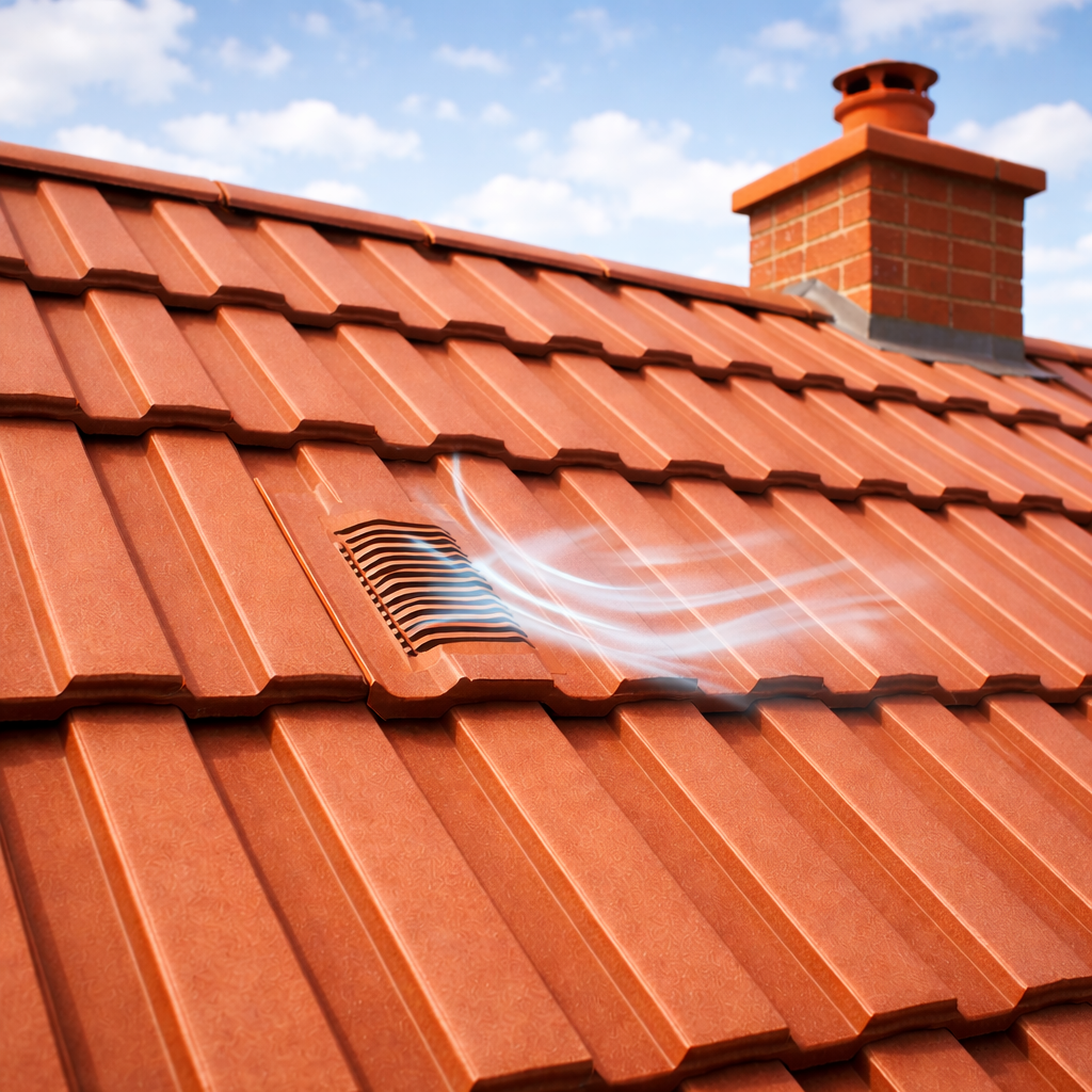 Timloc Red Mini Castellated Roof Tile Vent with Adapter