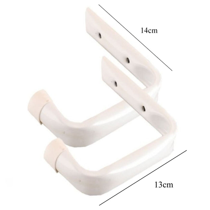 4 x White Jumbo Garage Ladder Hooks   (0211) ^^