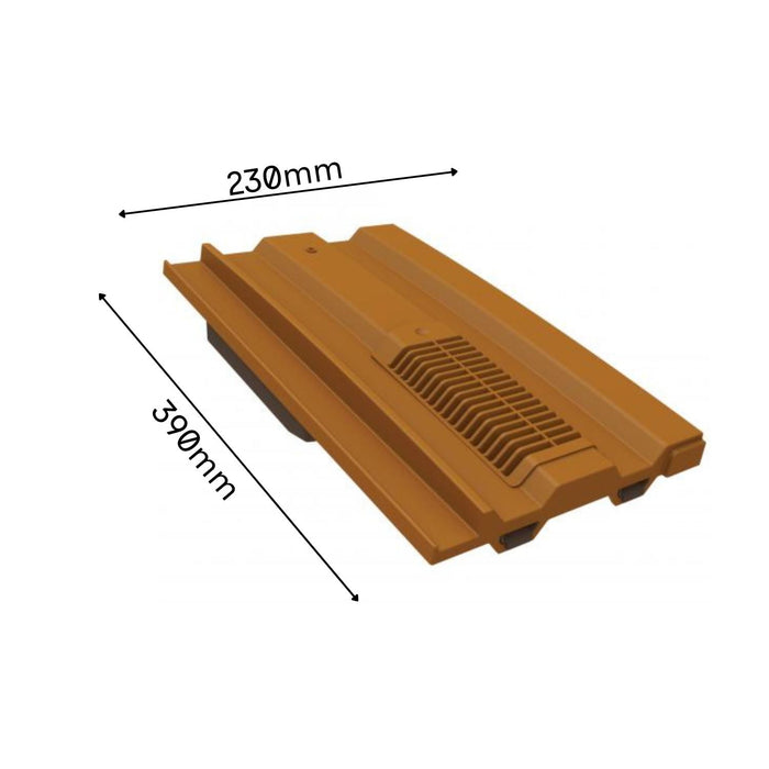 Manthorpe Terracotta Mini Castellated Tile Vent with Adaptor Kit for Clay and Concrete Tile Roofs
