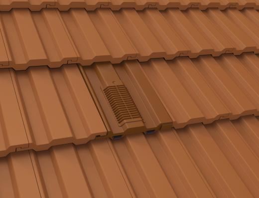 Manthorpe Terracotta Mini Castellated Tile Vent with Adaptor Kit for Clay and Concrete Tile Roofs